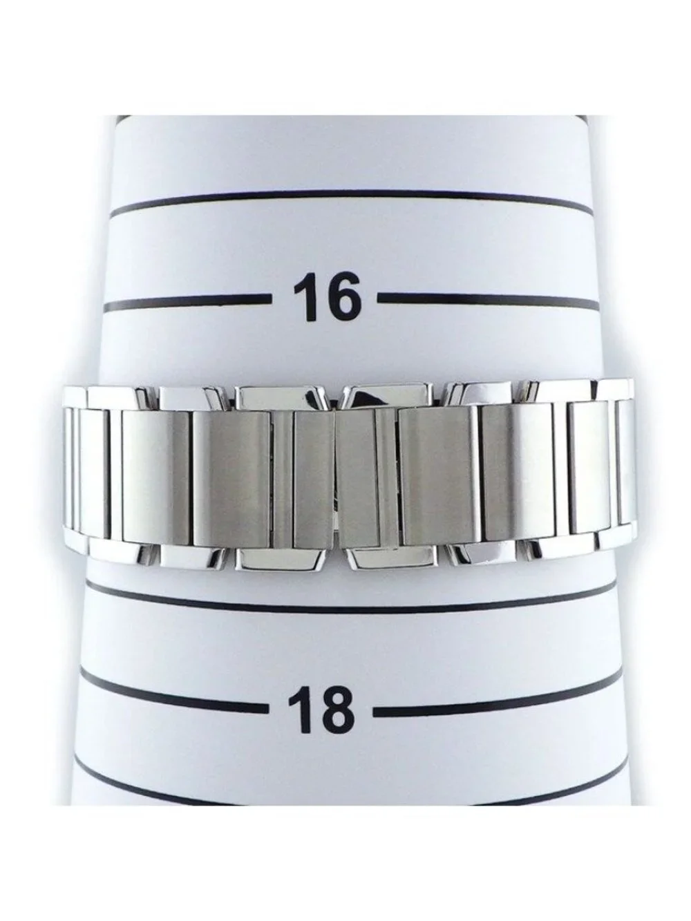 Cartier Watch Tank Francaise MM Square Ivory Dial Roman Index Date SS Quartz